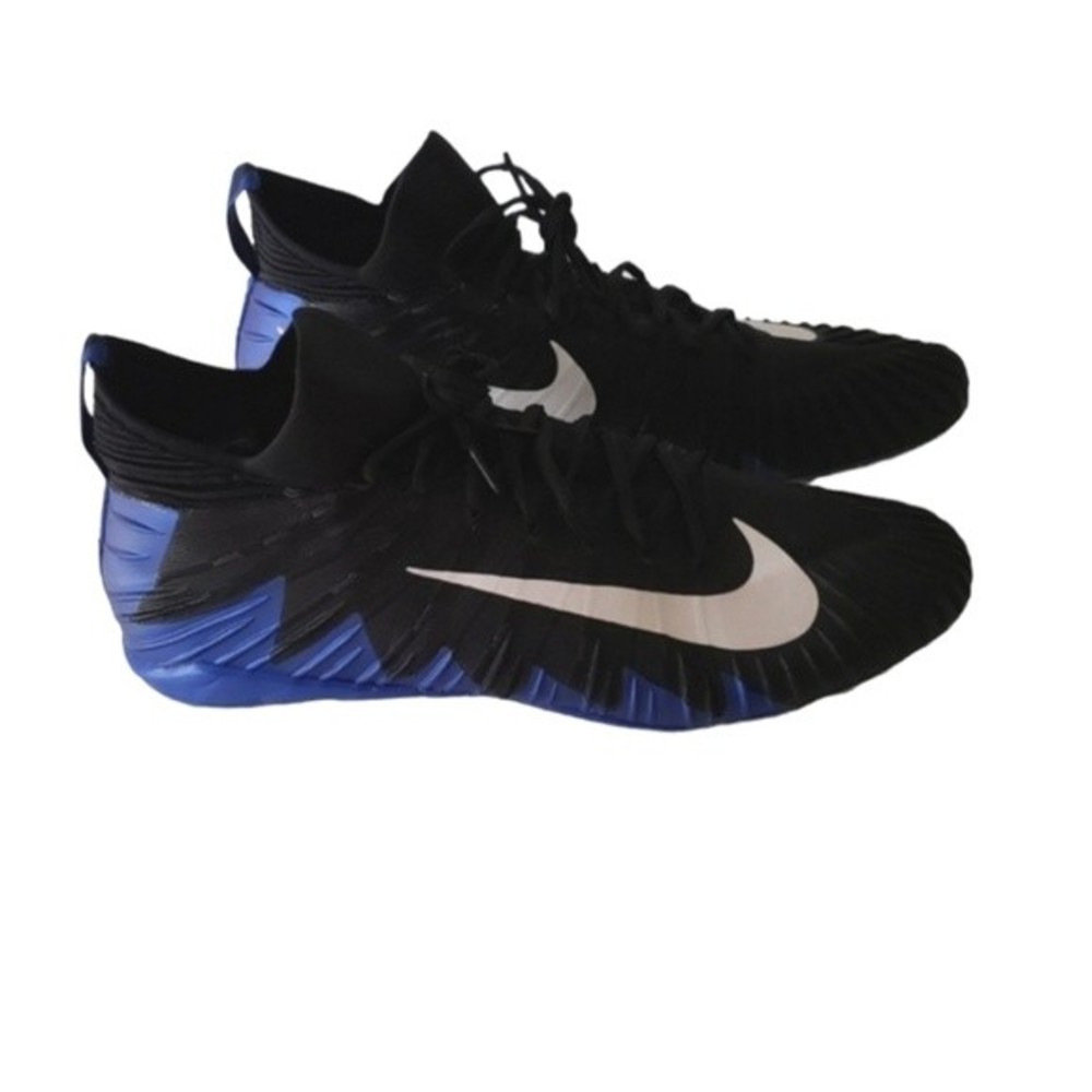 NWOT NIKE CLEATS ALPHA MENACE FOOTBALL SHOES BLACK AND BLUE  MEN'S SIZE 16